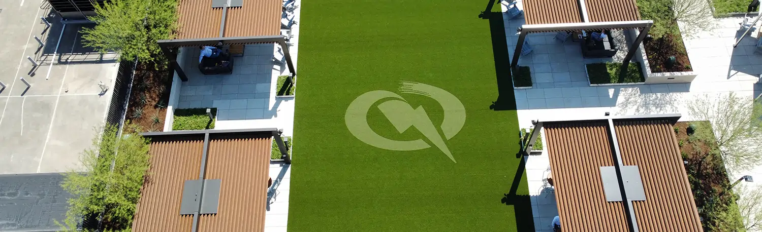 Commercial artificial grass drone shot from SYNLawn