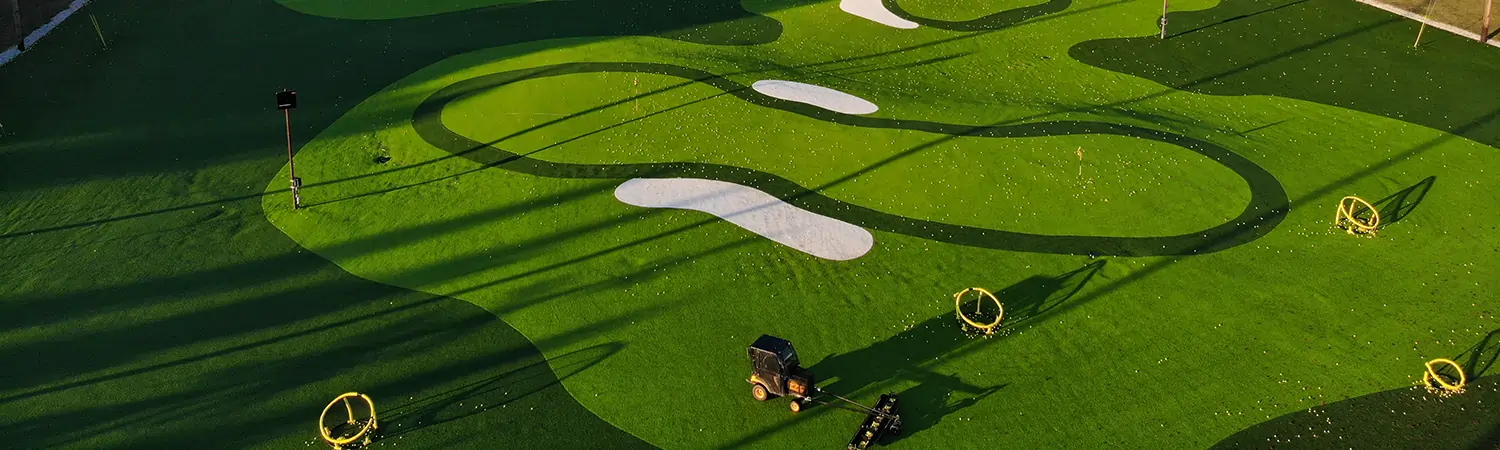 Artificial grass driving range installed by SYNLawn