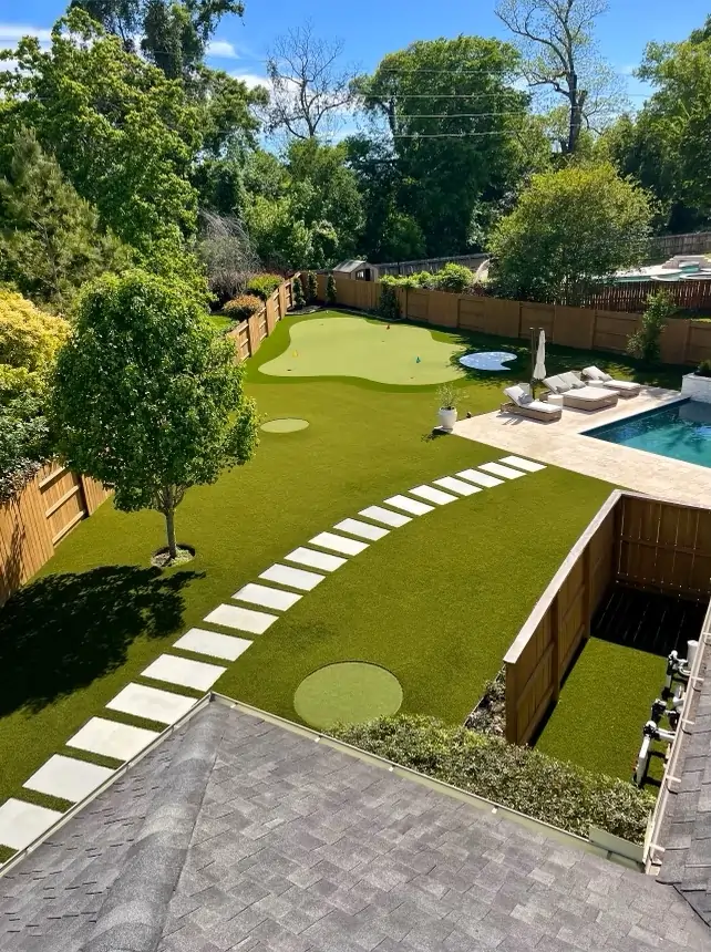 residential backyard putting green