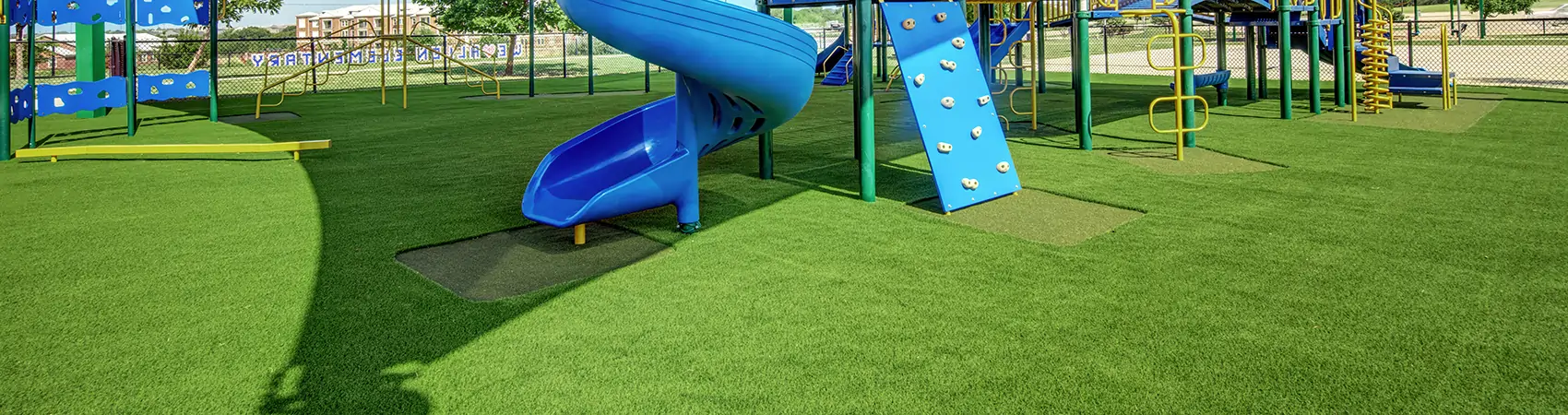 Artificial grass playground installation from SYNLawn